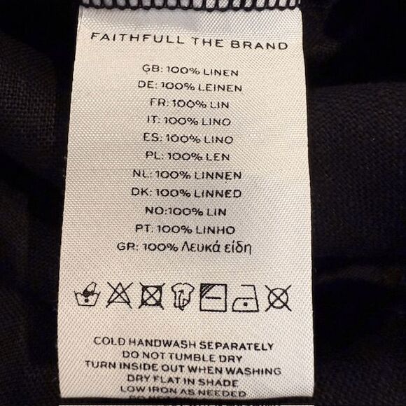 Faithfull the Brand Valenza Linen Maxi Dress Black Sleeveless Size 6 - Picture 9 of 15